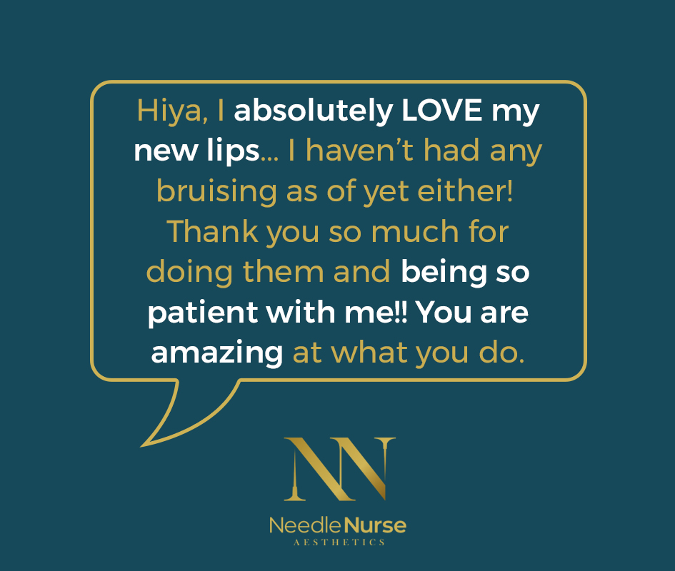 Eastheitc Washington Testimonial - Hiya, I absolutely LOVE my new lips... I haven’t had any bruising as of yet either! Thank you so much for doing them and being so patient with me!! You are amazing at what you do.